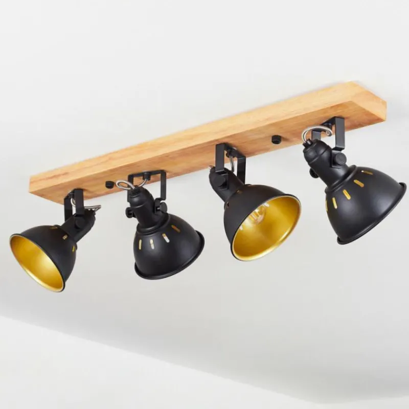 Lampes Dorées-hofstein Plafonnier Tina Brun, Noir, 4 lumières