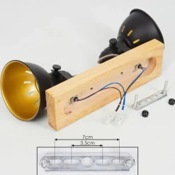 Lampes Dorées-hofstein Plafonnier Tina Brun, Noir, 2 lumières