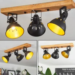 Lampes Dorées-hofstein Plafonnier Tina Brun, Noir, 3 lumières