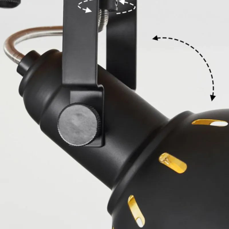 Lampes Dorées-hofstein Plafonnier Tina Brun, Noir, 3 lumières