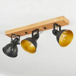 Lampes Dorées-hofstein Plafonnier Tina Brun, Noir, 3 lumières