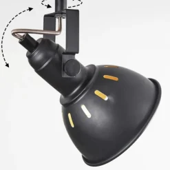 Lampes Dorées-hofstein Plafonnier Tina Chrome, Bois clair, Noir, 3 lumières