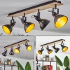 Lampes Dorées-hofstein Plafonnier Tina Chrome, Bois clair, Noir, 4 lumières