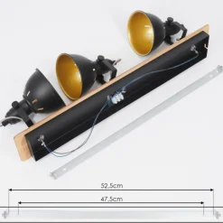 Lampes Dorées-hofstein Plafonnier Tina Chrome, Écru, Noir, 3 lumières