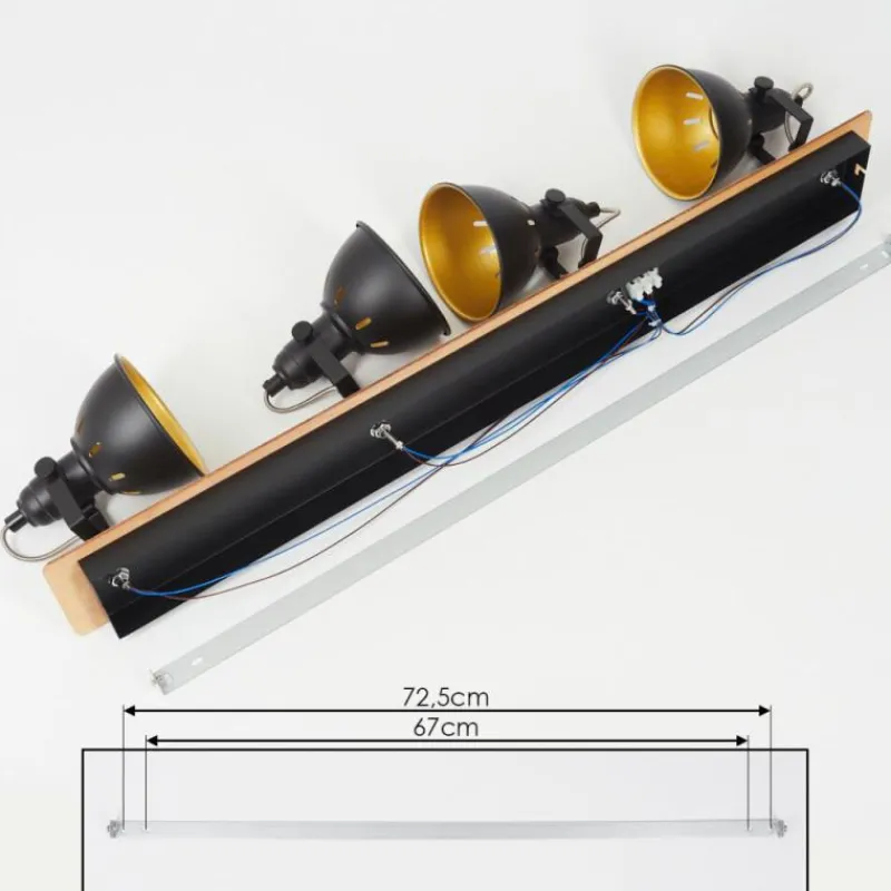 Lampes Dorées-hofstein Plafonnier Tina Chrome, Écru, Noir, 4 lumières