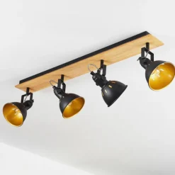 Lampes Dorées-hofstein Plafonnier Tina Chrome, Écru, Noir, 4 lumières