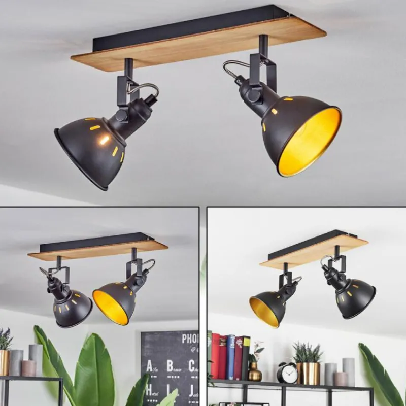 Lampes Dorées-hofstein Plafonnier Tina Écru, Noir, 2 lumières