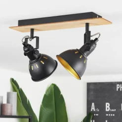 Lampes Dorées-hofstein Plafonnier Tina Écru, Noir, 2 lumières