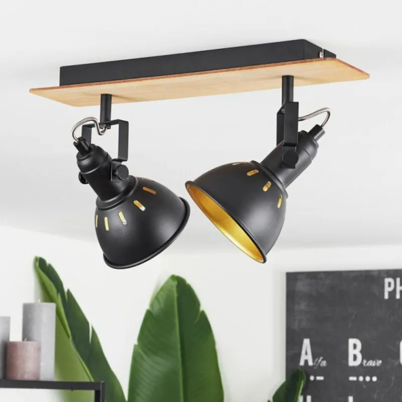 Lampes Dorées-hofstein Plafonnier Tina Écru, Noir, 2 lumières