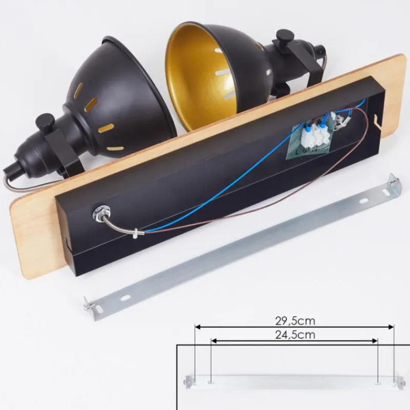 Lampes Dorées-hofstein Plafonnier Tina Écru, Noir, 2 lumières