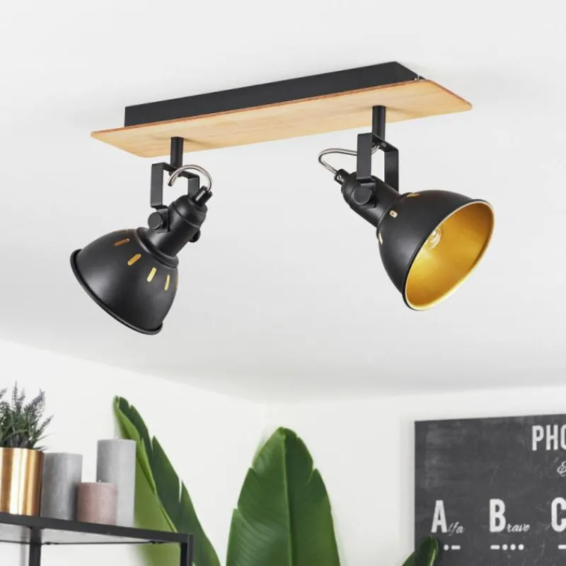 Lampes Dorées-hofstein Plafonnier Tina Écru, Noir, 2 lumières