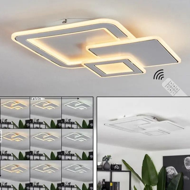 hofstein Plafonnier Tomazes LED Blanc, 1 lumière, Télécommandes