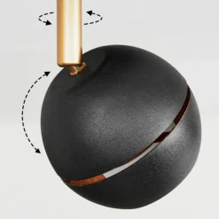 Lampes À Boules-hofstein Plafonnier Tome LED Laiton, Noir, 2 lumières