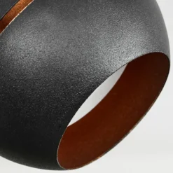 Lampes À Boules-hofstein Plafonnier Tome LED Laiton, Noir, 2 lumières