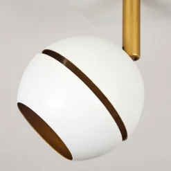 Lampes À Boules-hofstein Plafonnier Tome LED Laiton, Blanc, 2 lumières