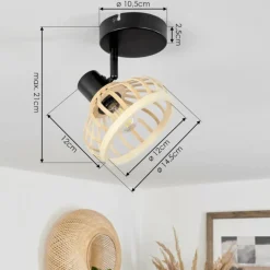 Luminaires Scandinaves-hofstein Plafonnier Totui Noir, 1 lumière