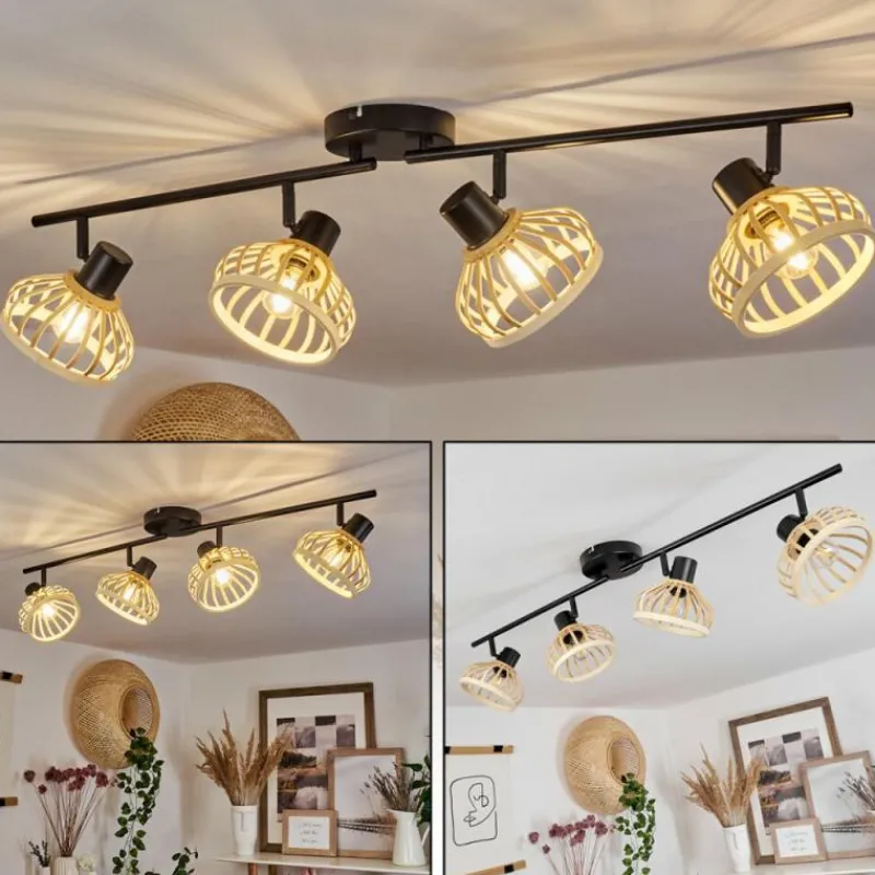 Luminaires Scandinaves-hofstein Plafonnier Totui Noir, 4 lumières