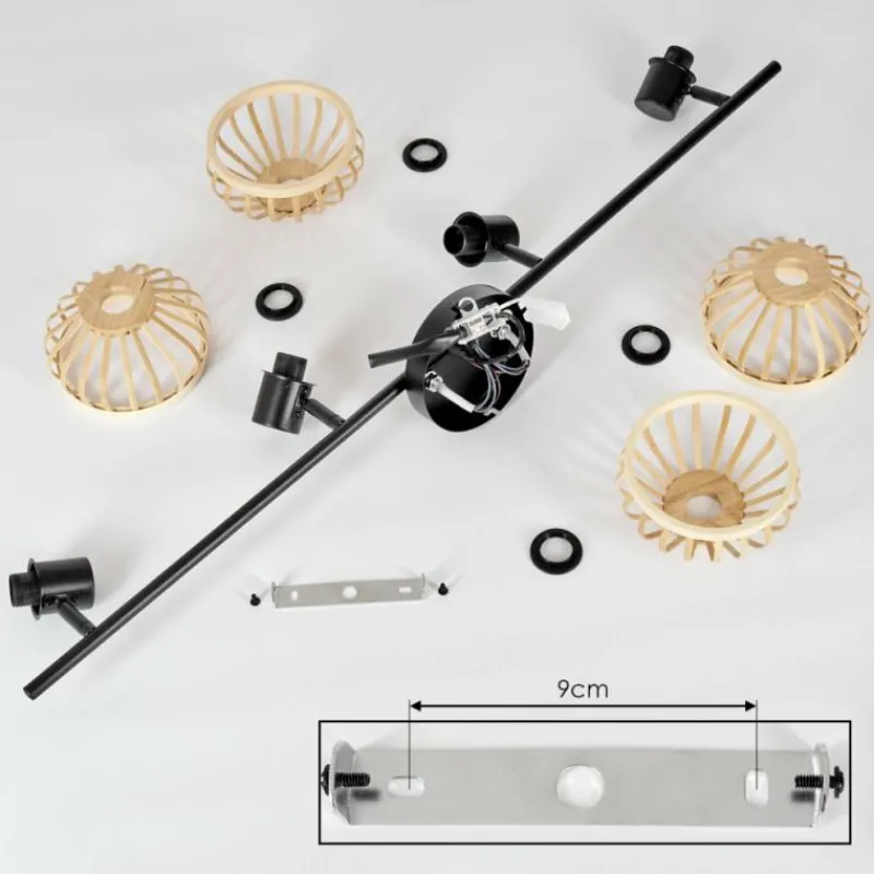 Luminaires Scandinaves-hofstein Plafonnier Totui Noir, 4 lumières