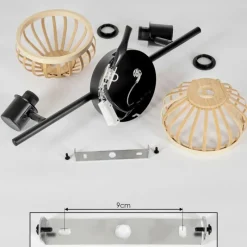 Luminaires Scandinaves-hofstein Plafonnier Totui Noir, 2 lumières