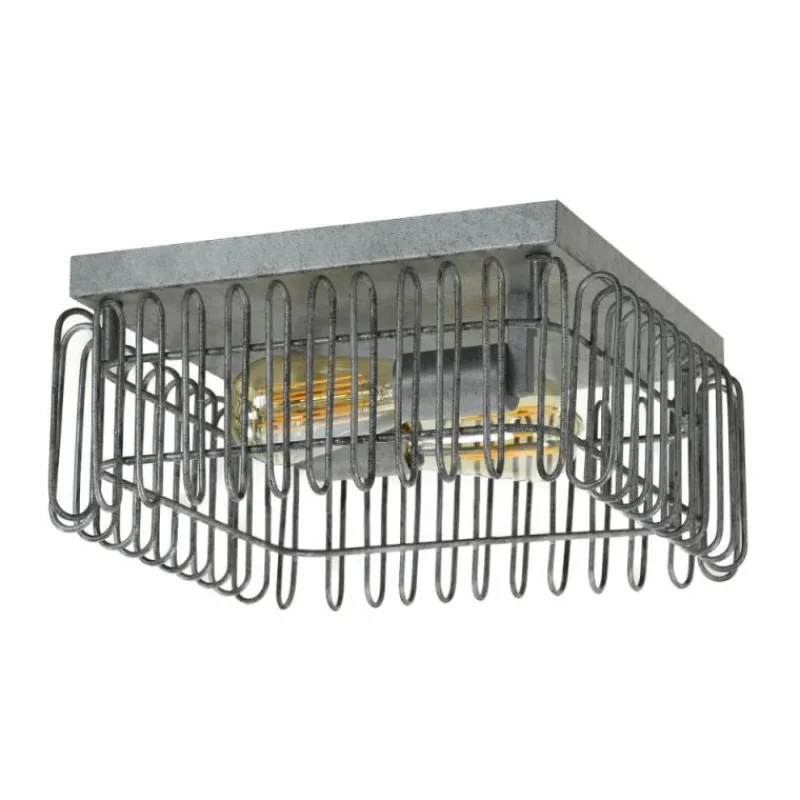 Lampes Industrielles-hofstein Plafonnier Trax Anthracite, 2 lumières