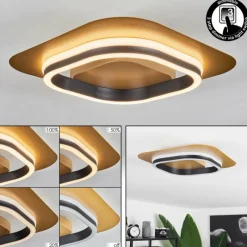 Lampes Dorées-hofstein Plafonnier Valduge LED Or, Noir, 1 lumière