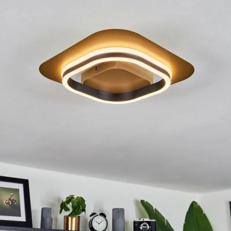 Lampes Dorées-hofstein Plafonnier Valduge LED Or, Noir, 1 lumière