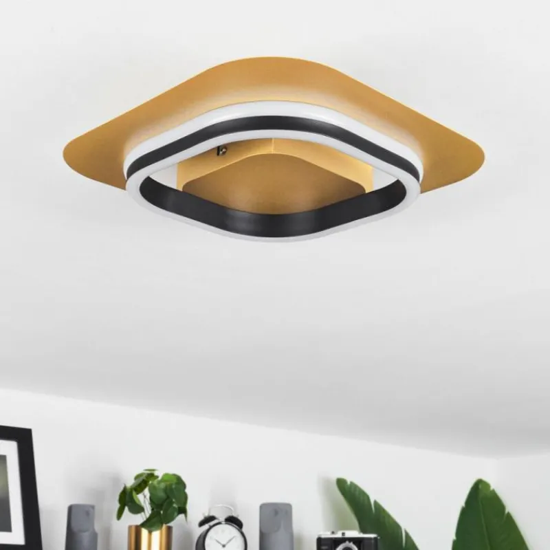 Lampes Dorées-hofstein Plafonnier Valduge LED Or, Noir, 1 lumière