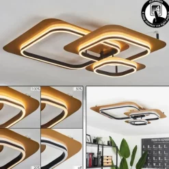 Lampes Dorées-hofstein Plafonnier Valduge LED Or, Noir, 1 lumière