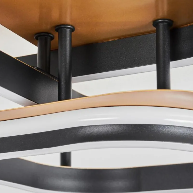 Lampes Dorées-hofstein Plafonnier Valduge LED Or, Noir, 1 lumière