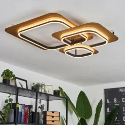 Lampes Dorées-hofstein Plafonnier Valduge LED Or, Noir, 1 lumière