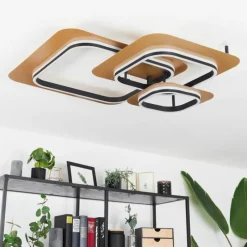 Lampes Dorées-hofstein Plafonnier Valduge LED Or, Noir, 1 lumière