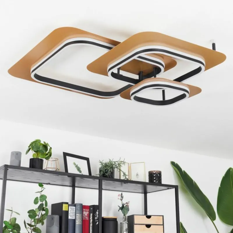 Lampes Dorées-hofstein Plafonnier Valduge LED Or, Noir, 1 lumière