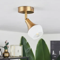 hofstein Plafonnier Venizy Vieux laiton, 1 lumière