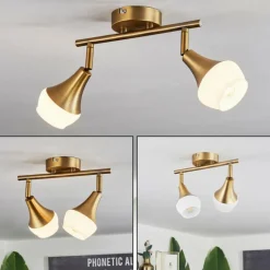 hofstein Plafonnier Venizy Vieux laiton, 2 lumières