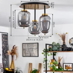 hofstein Plafonnier Verbania Laiton, 3 lumières