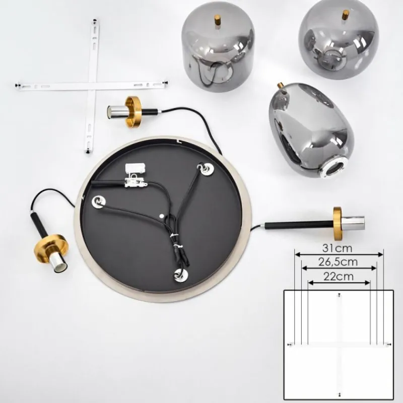 hofstein Plafonnier Verbania Laiton, 3 lumières