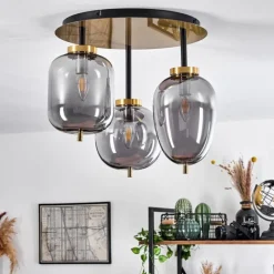 hofstein Plafonnier Verbania Laiton, 3 lumières