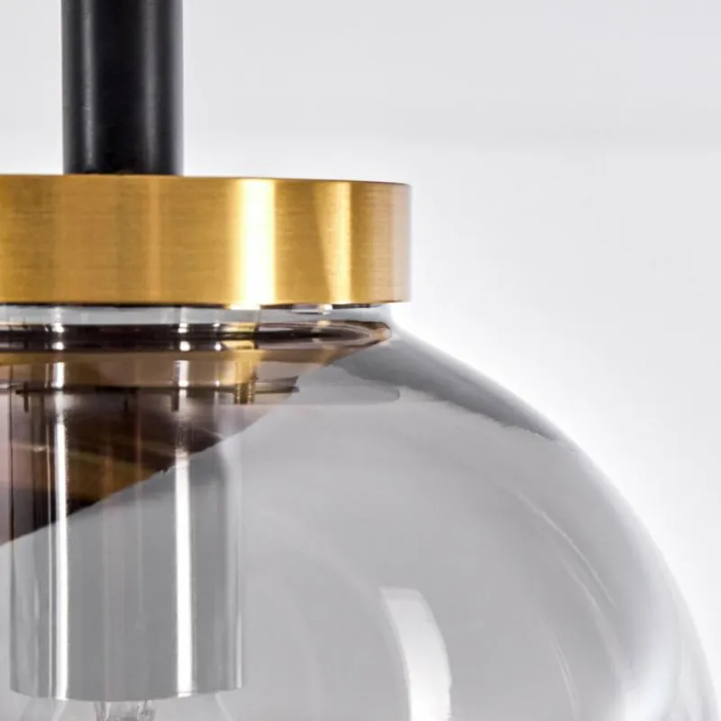 Suspension Verre Fumé-hofstein Plafonnier Verbania Laiton, 6 lumières