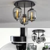 Suspension Verre Fumé-hofstein Plafonnier Verbania Noir, 3 lumières