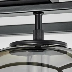 Suspension Verre Fumé-hofstein Plafonnier Verbania Noir, 3 lumières