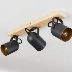 Lampes Dorées-hofstein Plafonnier Vergoignan Brun, Noir, 3 lumières