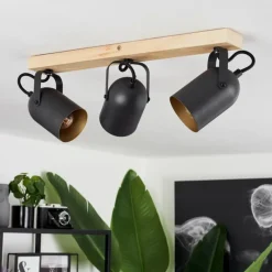 Lampes Dorées-hofstein Plafonnier Vergoignan Brun, Noir, 3 lumières