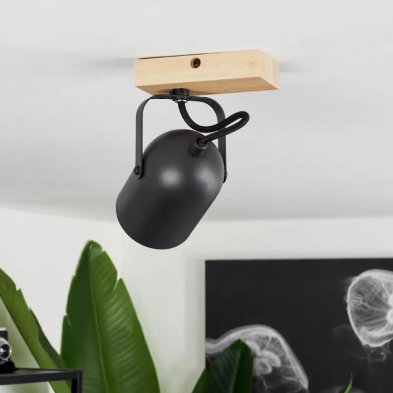 Lampes Dorées-hofstein Plafonnier Vergoignan Écru, Noir, 1 lumière