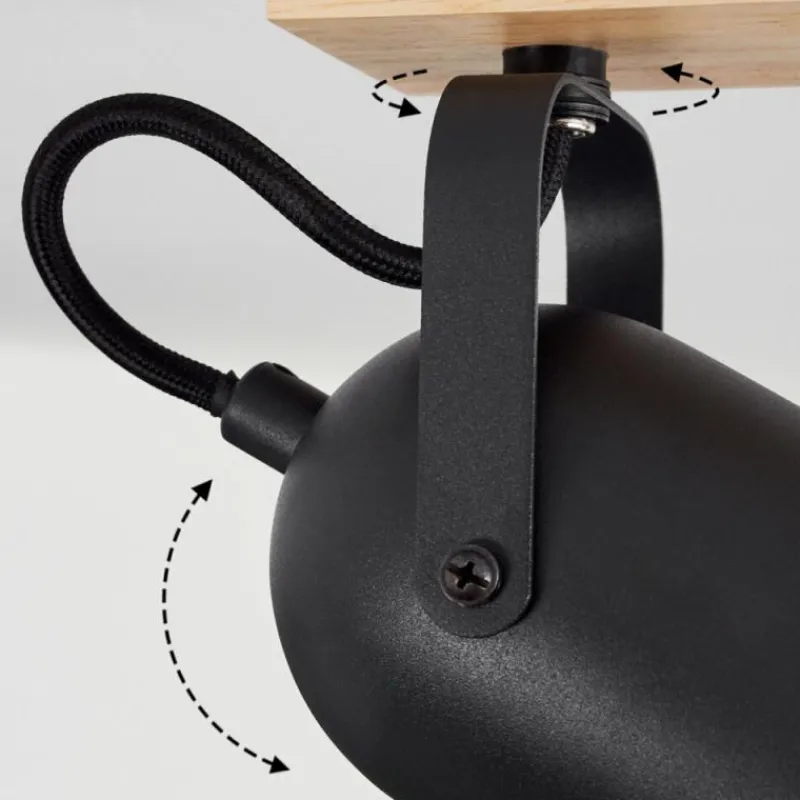 Lampes Dorées-hofstein Plafonnier Vergoignan Écru, Noir, 1 lumière