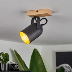 Lampes Dorées-hofstein Plafonnier Vergoignan Écru, Noir, 1 lumière