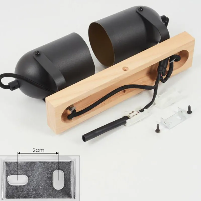 Lampes Dorées-hofstein Plafonnier Vergoignan Écru, Noir, 2 lumières