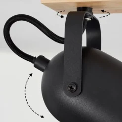 Lampes Dorées-hofstein Plafonnier Vergoignan Écru, Noir, 2 lumières