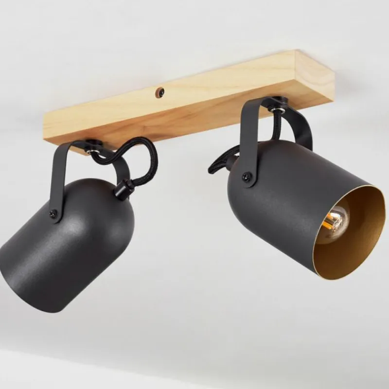 Lampes Dorées-hofstein Plafonnier Vergoignan Écru, Noir, 2 lumières