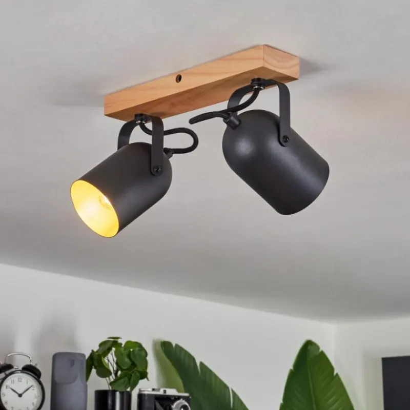 Lampes Dorées-hofstein Plafonnier Vergoignan Écru, Noir, 2 lumières