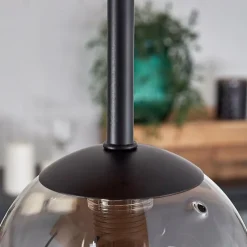 hofstein Plafonnier - Verre 10 cm, 12 cm, 15 cm Chehalis Écru, Noir, 5 lumières